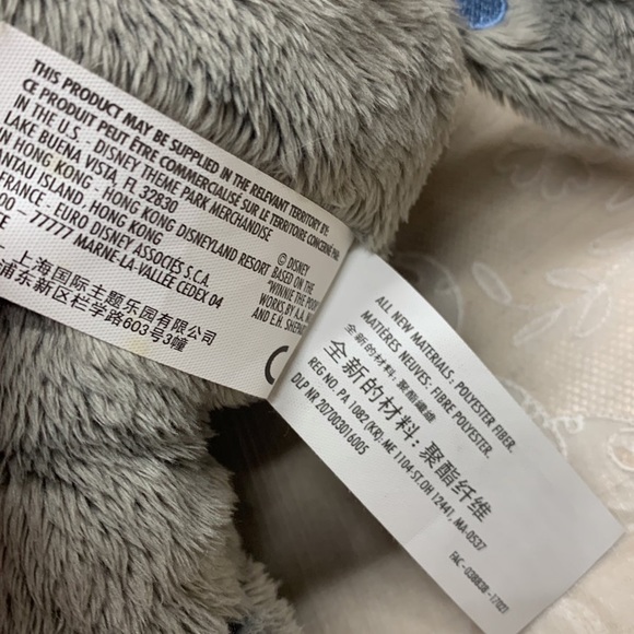 12" Disney Parks Big feet baby Eeyore grey donkey plush Winnie the Pooh - Picture 10 of 10